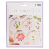 Mini Embroidery Kit w/Hoop (4pcs) - Pastel Florals