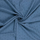 Broderie Anglais in Blue Chevron - Per ½ Metre