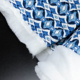 Double-Sided Quilted Viscose w/Lattice Geo in Blue - Per ¼ Metre