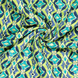 Double-Sided Quilted Viscose w/Lattice Geo in Pistachio - Per ¼ Metre