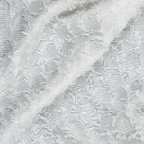 3D Fluffy Applique on Sheer Polycotton in Ivory - Per ½ Metre