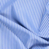 Italian Ex-Designer Luxury Cotton Stripe Shirting in Blue - Per ½ Metre