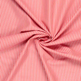Italian Ex-Designer Luxury Cotton Stripe Shirting in Coral - Per ½ Metre