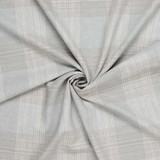 Linen Viscose Mix in Large Grey Check - Per ½ Metre