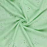 Embroidered Cotton Double-Gauze Seersucker in Mint - Per ½ Metre