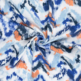 Cotton Watercolour Brush Gauze in Blue - Per ½ Metre