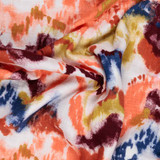 Cotton Watercolour Brush Gauze in Apricot - Per ½ Metre