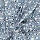 Cotton Poplin Print - White Sheep on Grey - Per ½ Metre