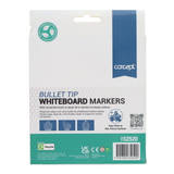 Concept Bullet Tip Whiteboard Markers w/Eraser Lid (8pk)