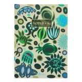 Cover for A6 Lined Notebook - Blue & Orange Pattern