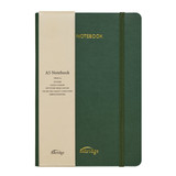A5 Rainbow Edge Lined Notebook - Olive