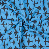 Aircrafts on Blue - 100% Cotton
