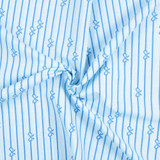 Blue Stripes with Bows - 100% Cotton
