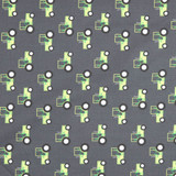 Green Tractors on Grey - 100% Cotton