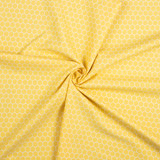 White Honeycomb on Yellow - 100% Cotton