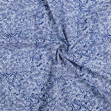 White Swirls on Navy - 100% Cotton