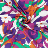 60's Viscose Floral in Jewel Tones - Per ½ Metre