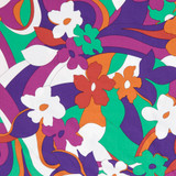 60's Viscose Floral in Jewel Tones - Per ½ Metre