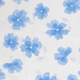 100% Cotton Poplin Watercolour Floral in Blue & Lilac on White - Per ½ Metre