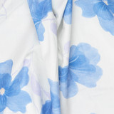 100% Cotton Poplin Watercolour Floral in Blue & Lilac on White - Per ½ Metre