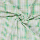 Cotton Seersucker Check in Green & Ivory - Per ½ Metre