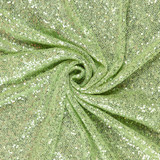Sequined Soft Mesh in Lettuce Green w/Gold Thread - Per ½ Metre