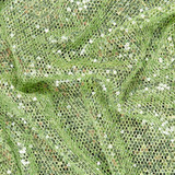 Sequined Soft Mesh in Lettuce Green w/Gold Thread - Per ½ Metre