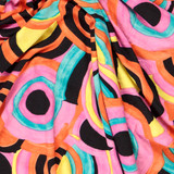 Psychedelic Neon Swirl Viscose Jersey - Per ½ Metre