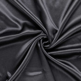 Ex-Designer 100% Double-Faced Silk Satin in Black - Per ¼ Metre