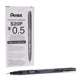 Pentel Arts S20P 0.5mm Pointliner Fineliner Pen - Black