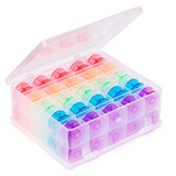 Product view of Plastic Bobbin Box w/50 Spools - Assorted Colours