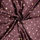Viscose Satin in Chestnut Brown w/Gold Nuggets - Per ½ Metre