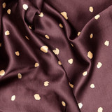 Viscose Satin in Chestnut Brown w/Gold Nuggets - Per ½ Metre
