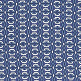 Blue Viscose Twill w/Interlocking Geo Deisgn - Per ½ Metre