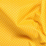 Lightweight Waxed Cotton Polka Dots On Mustard - Per ½ Metre