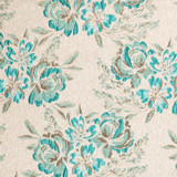 Large Floral Brocade in Teal & Ivory & Metallic Gold - Per ½ Metre