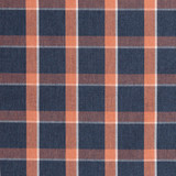 Brushed Cotton Shirting in Navy & Orange Check - Per ½ Metre
