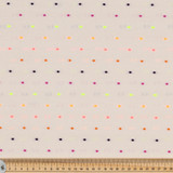 Intervals: Neon Dots on Cream - 100% Cotton