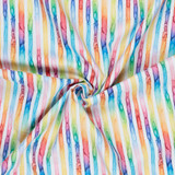Radiant Rhapsody: Rainbow Watercolour Stripes - 100% Cotton