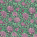 100% Cotton Lawn: Pink Honeysuckle on Black - Per ½ Metre