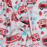 Firefighter Dalmations Polycotton Canvas (160cm) - Per ½ Metre