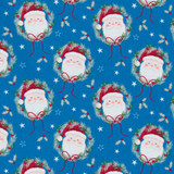 Holly Jolly Patch: Santa Wreath - 100% Cotton
