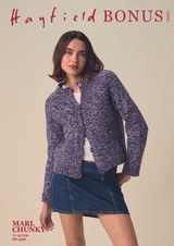 Twirl Round Neck Cardigan in Hayfield Bonus Marl Chunky (10951)