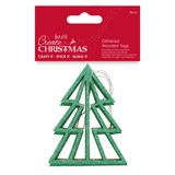 Glittered Wooden Tags (3pcs) - Christmas Tree