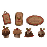 Christmas Craft Embellishments (7pcs) - Christmas Pudding