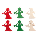 Christmas Craft Embellishments (12pcs) - Bright Wooden Angels