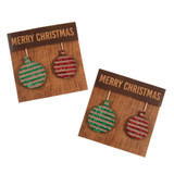 Christmas Craft Embellishments (2pcs) - Merry Christmas & Baubles