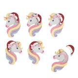 Christmas Craft Embellishments (6pcs) - Festive Glitter Uniorns
