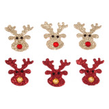 Christmas Craft Embellishments (6pcs) - Glitter Reindeer