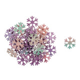 Christmas Craft Embellishments (35pcs) - Pearlescent Glitter Snowflakes